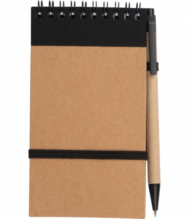 Notatnik w linie z długopisem