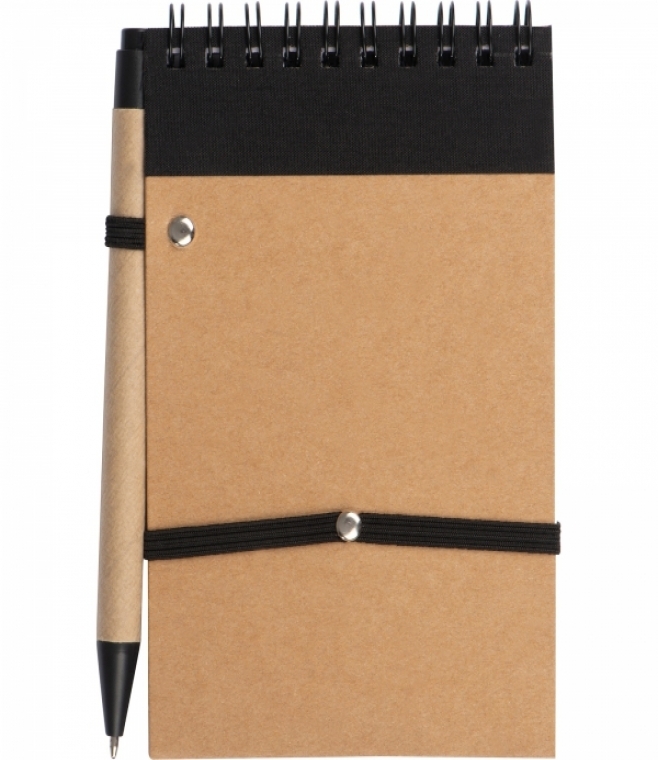 Notatnik w linie z długopisem