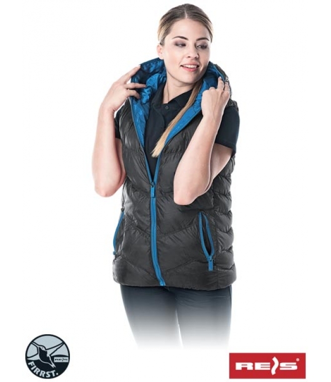 Bezrękawnik damski ocieplany z kapturem Butterfly