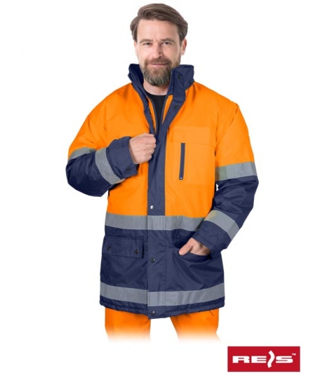 Kurtka ocieplana odblaskowa Blue orange/yellow