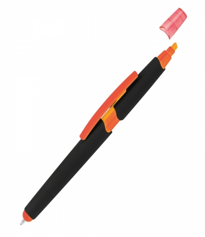 Długopis plastikowy z zakreślaczem touch pen