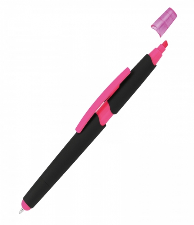 Długopis plastikowy z zakreślaczem touch pen