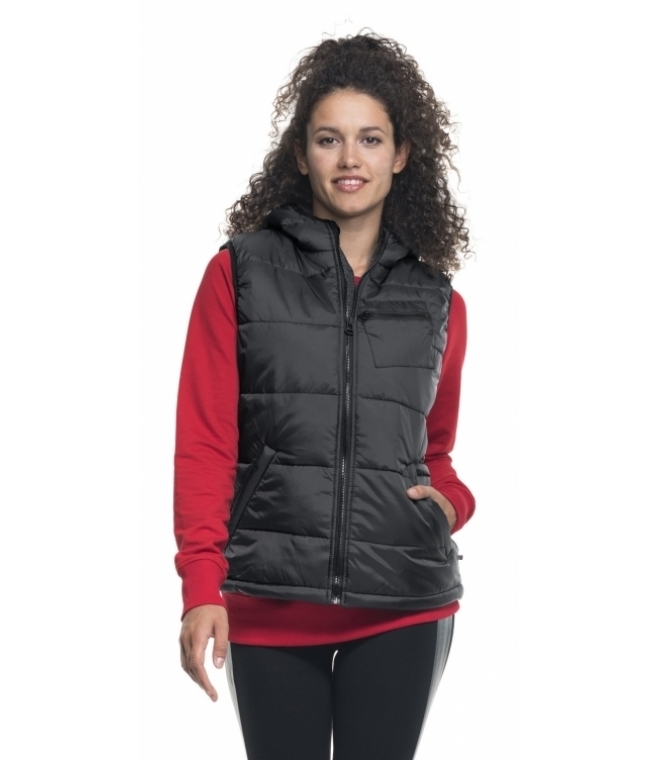 Bezrękawnik damski ocieplany z kapturem Ladies step