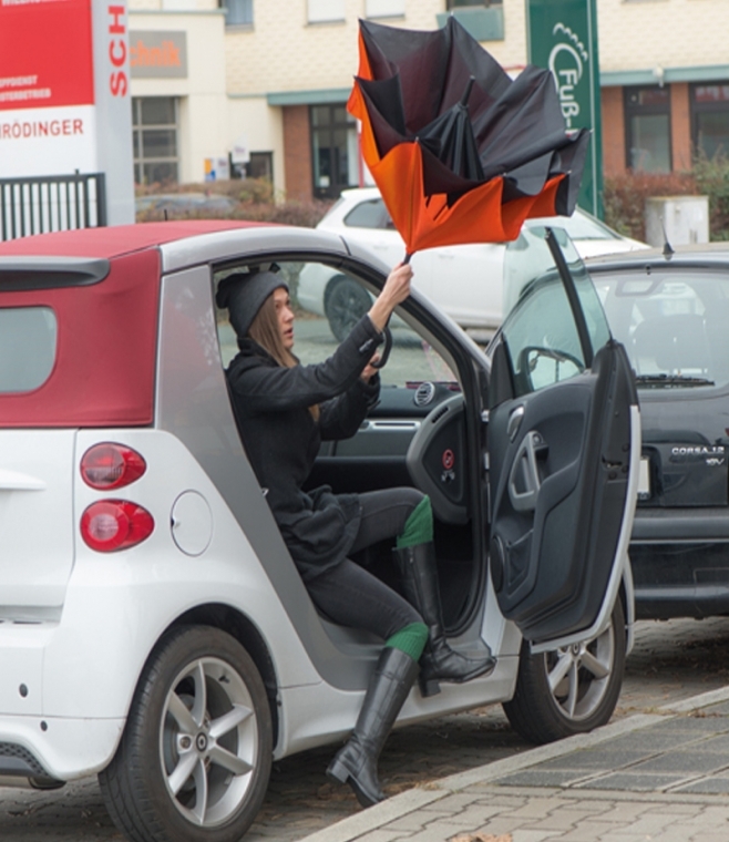 Parasol składany odwrotnie