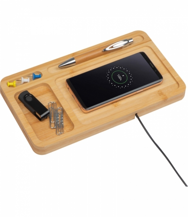 Organizer na biurko z ładowarką indukcyjną