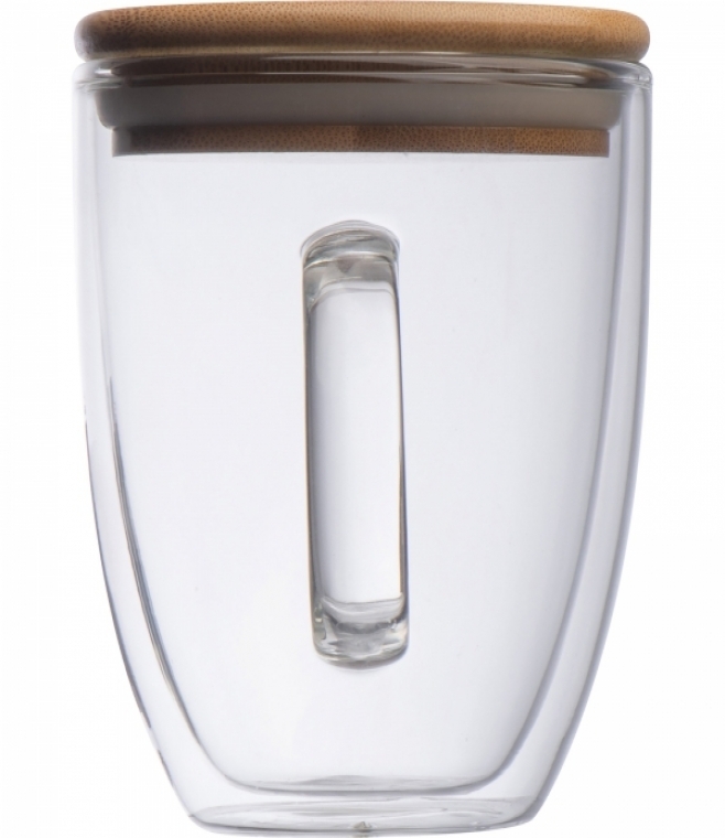 Kubek szklany z pokrywką 350 ml