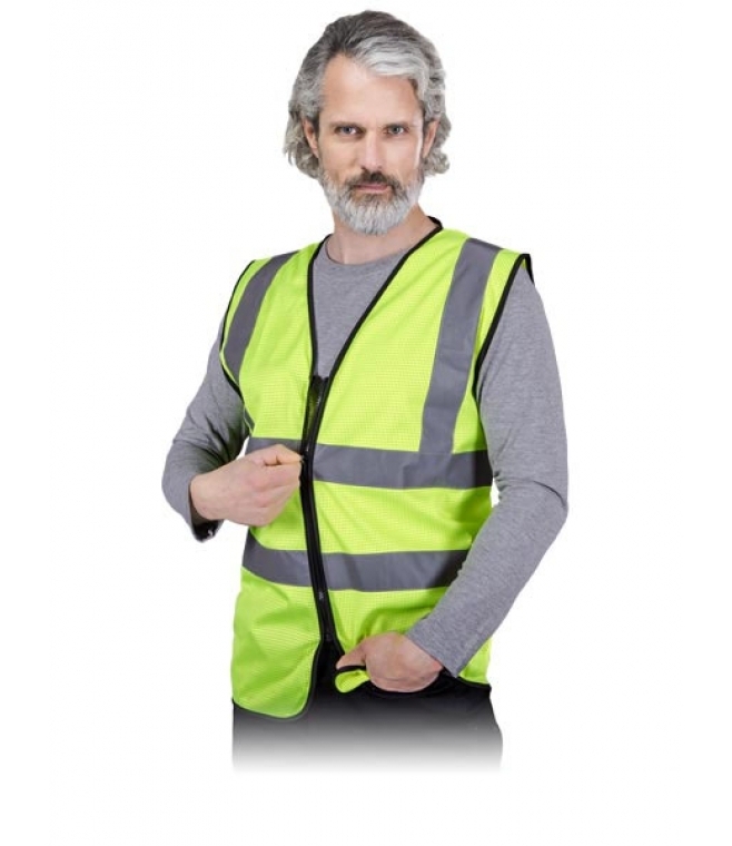 Kamizelka odblaskowa siatkowa z suwakiem Kos-meshzip
