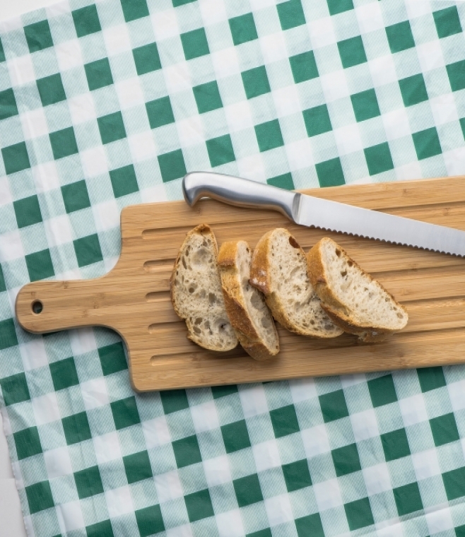 Deska kuchenna bambusowa z nożem