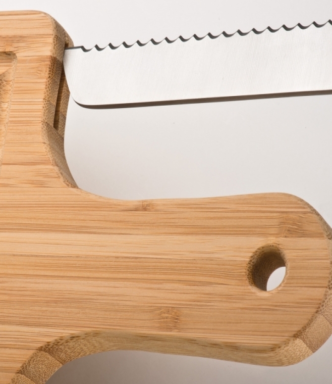 Deska kuchenna bambusowa z nożem