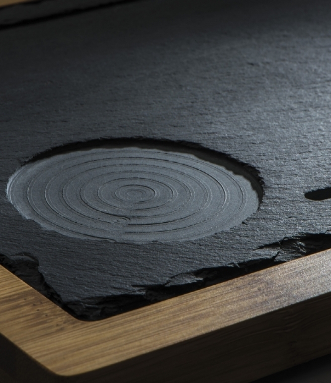 Taca bambusowa z łupkiem