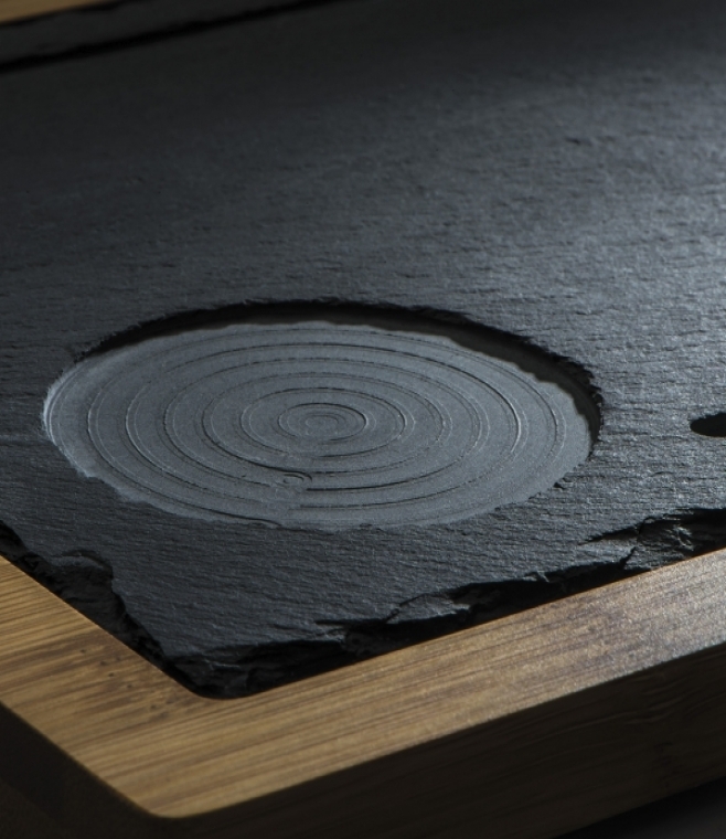 Taca bambusowa z łupkiem