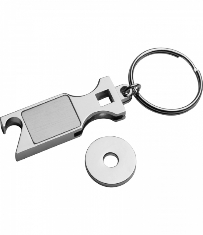 Brelok metalowy otwieracz do butelek z żetonem